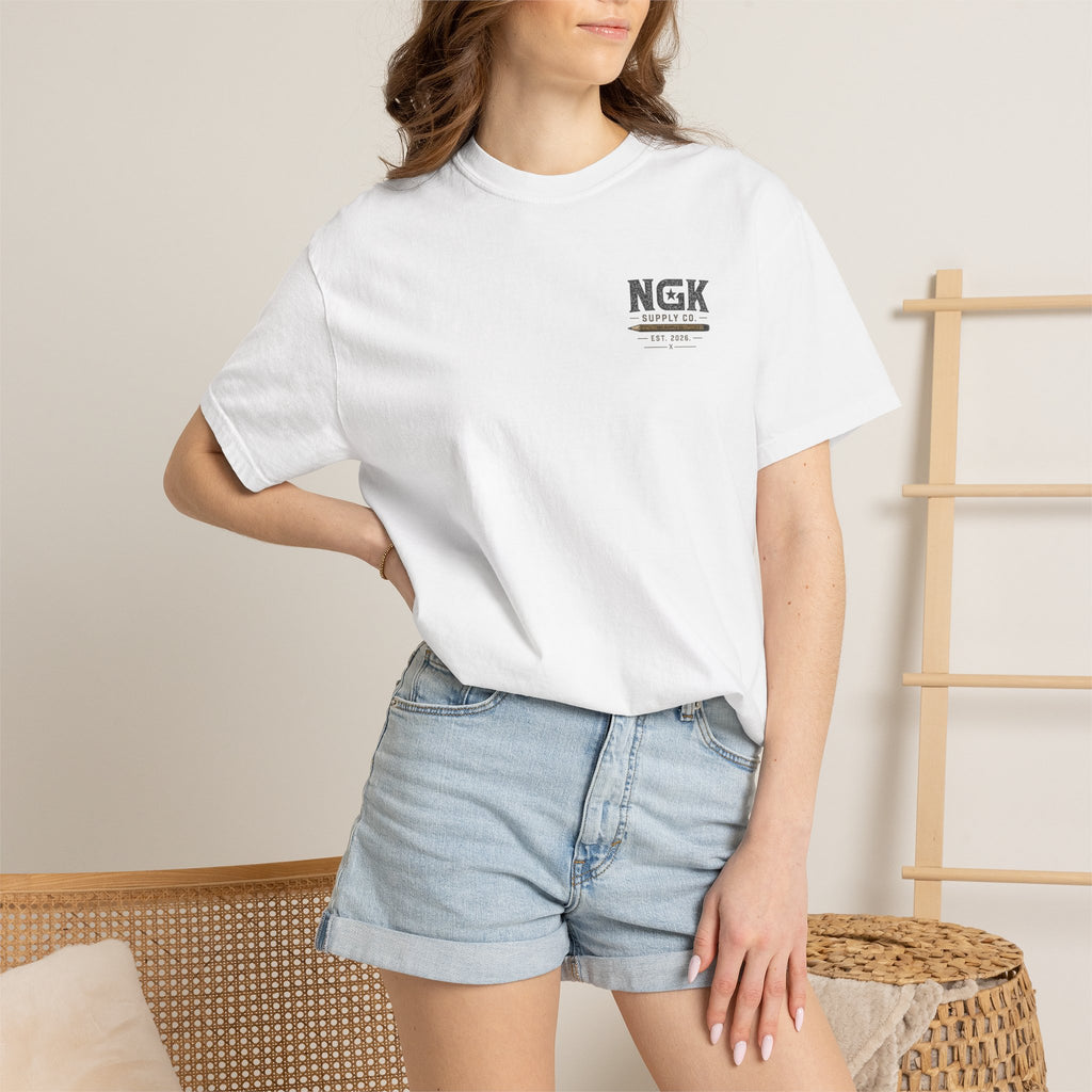 Work Worth Signing T-Shirt — NGK Supply Co. Vintage Tool Graphic