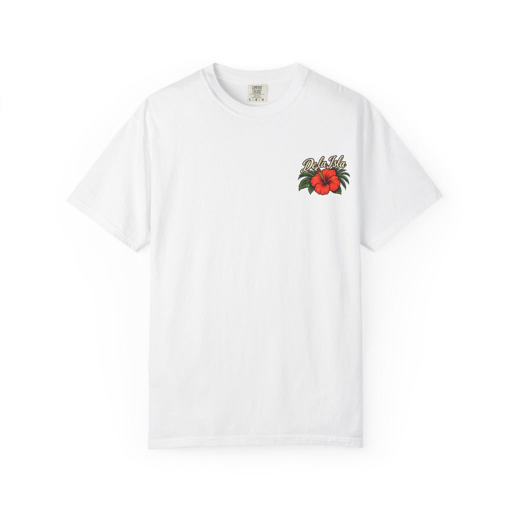 Sunshine State Retro Beach T-Shirt — 'De la Isla al Sunshine State' Floral Graphic