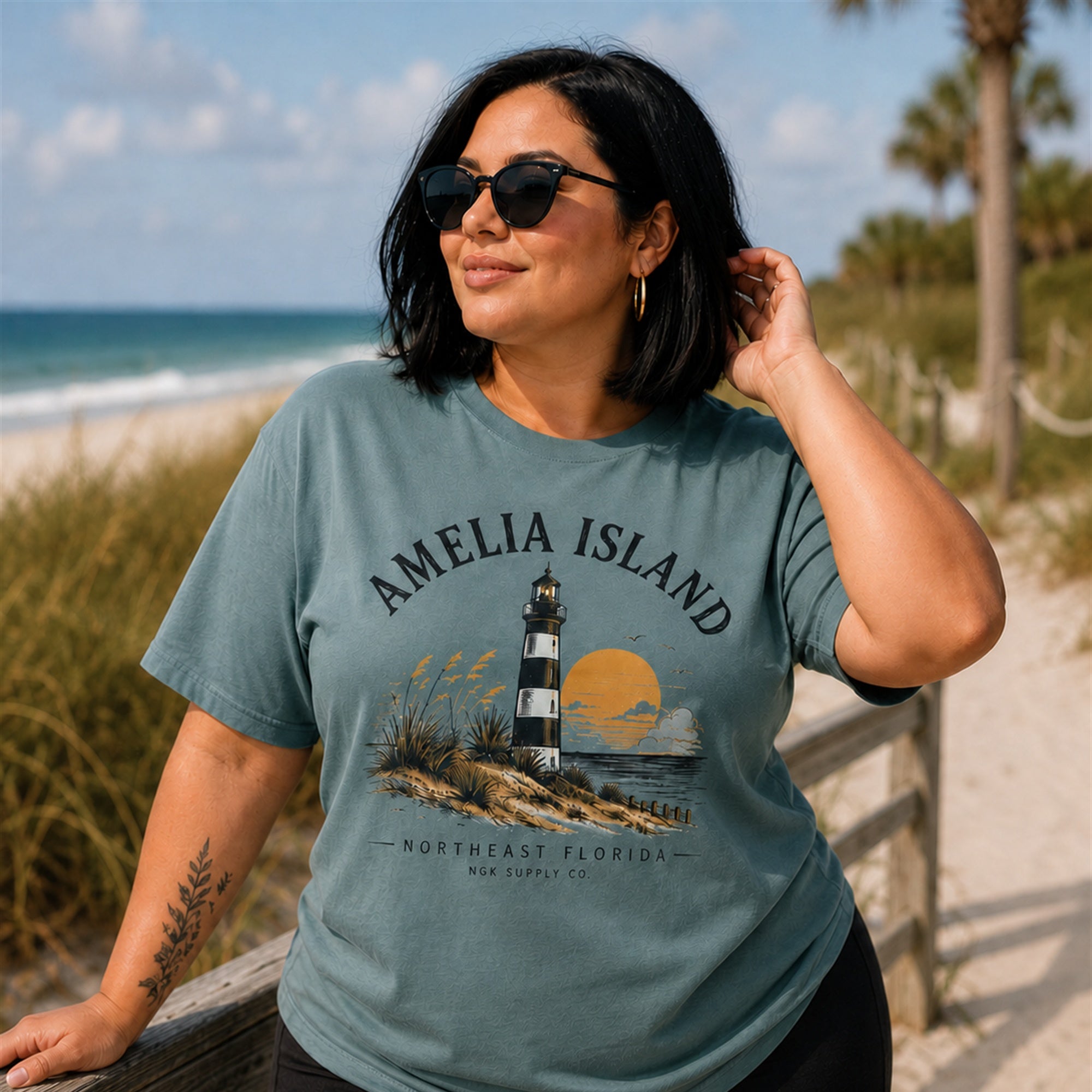 Amelia Island Lighthouse T-Shirt — Northeast Florida Beach Tee
