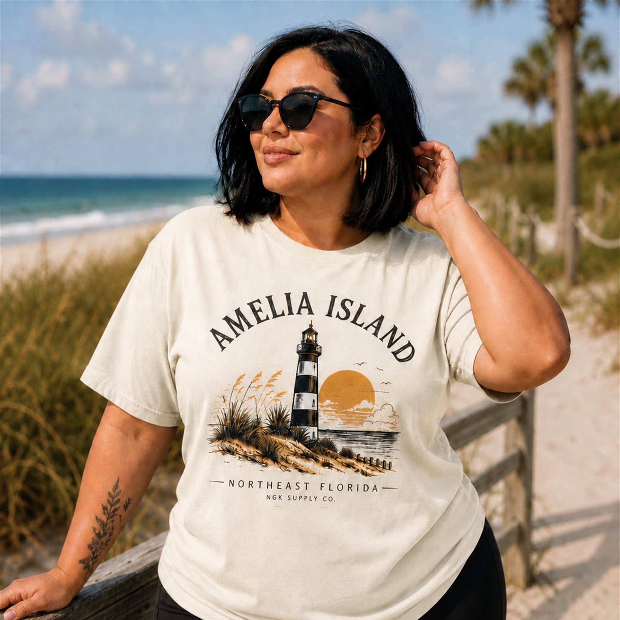 Amelia Island Lighthouse T-Shirt — Northeast Florida Beach Tee