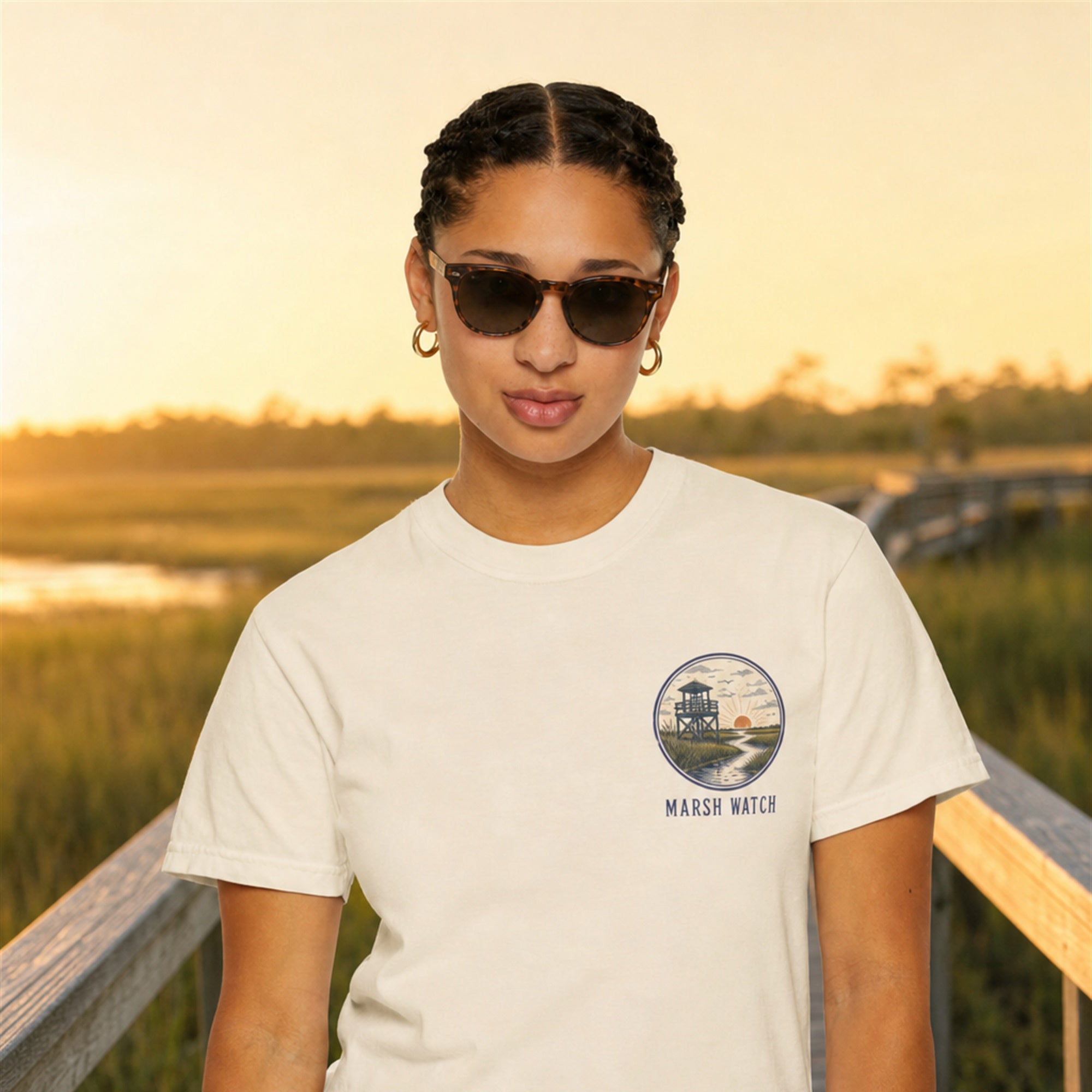 Marsh Watch T-Shirt — Coastal Wildlife Graphic Tee