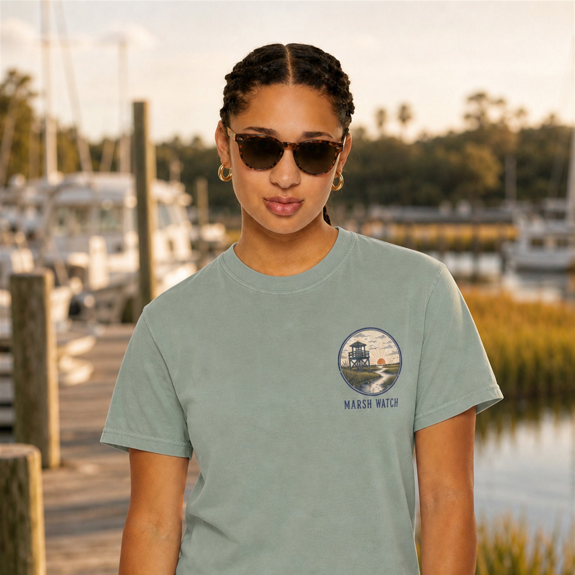 Marsh Watch T-Shirt — Coastal Wildlife Graphic Tee