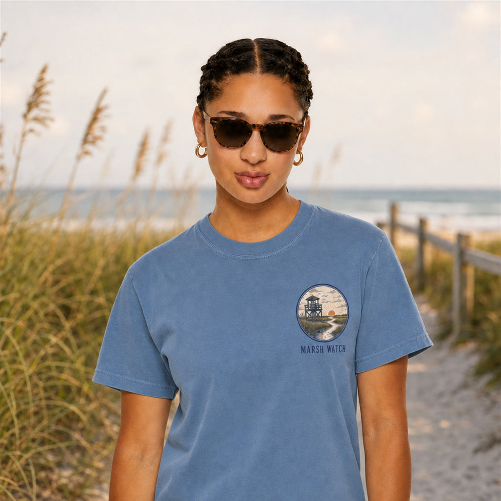 Marsh Watch T-Shirt — Coastal Wildlife Graphic Tee