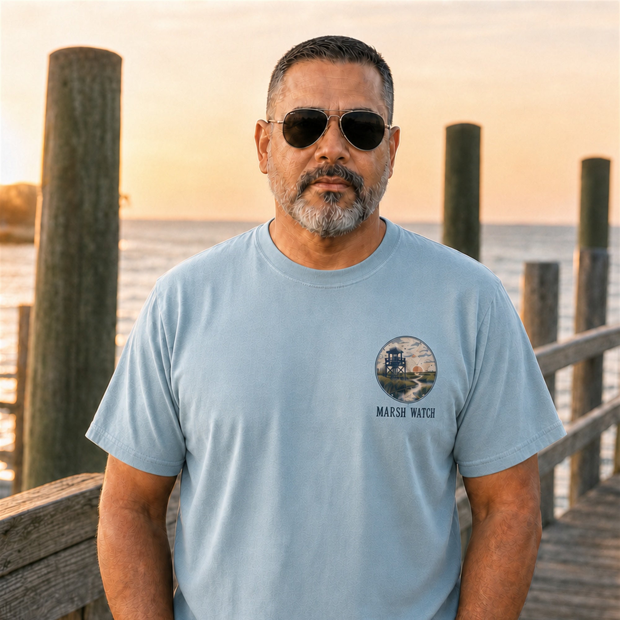 Marsh Watch T-Shirt — Coastal Wildlife Graphic Tee
