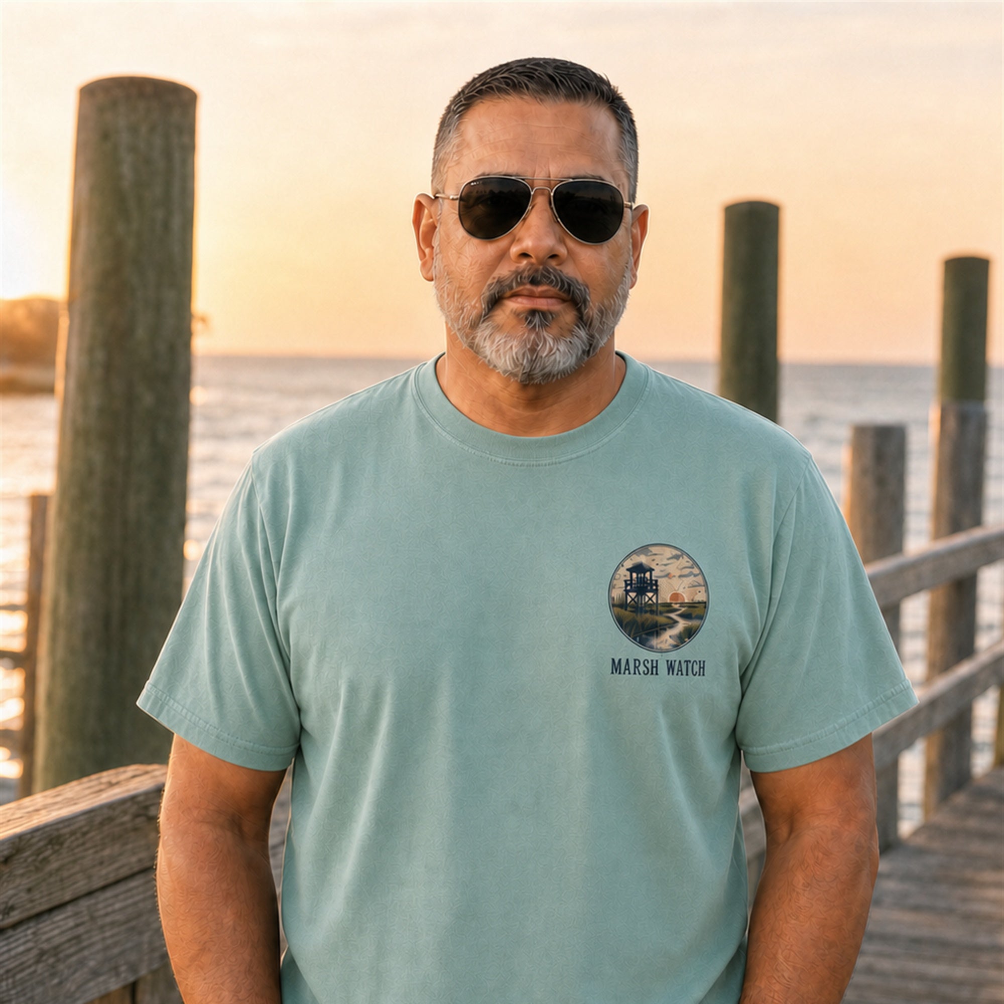 Marsh Watch T-Shirt — Coastal Wildlife Graphic Tee