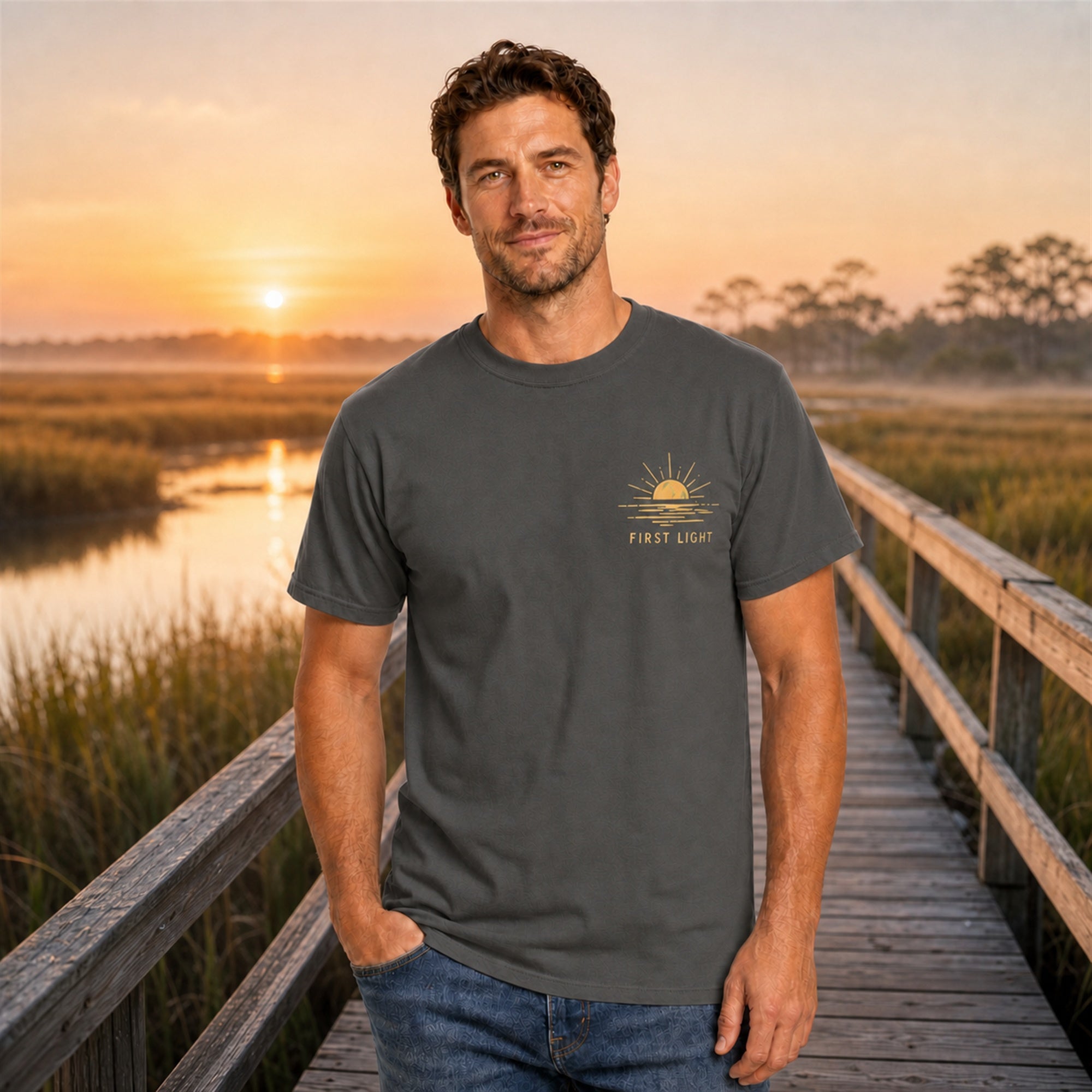 First Light Beach T-Shirt — First Coast Florida Sunrise Graphic Tee