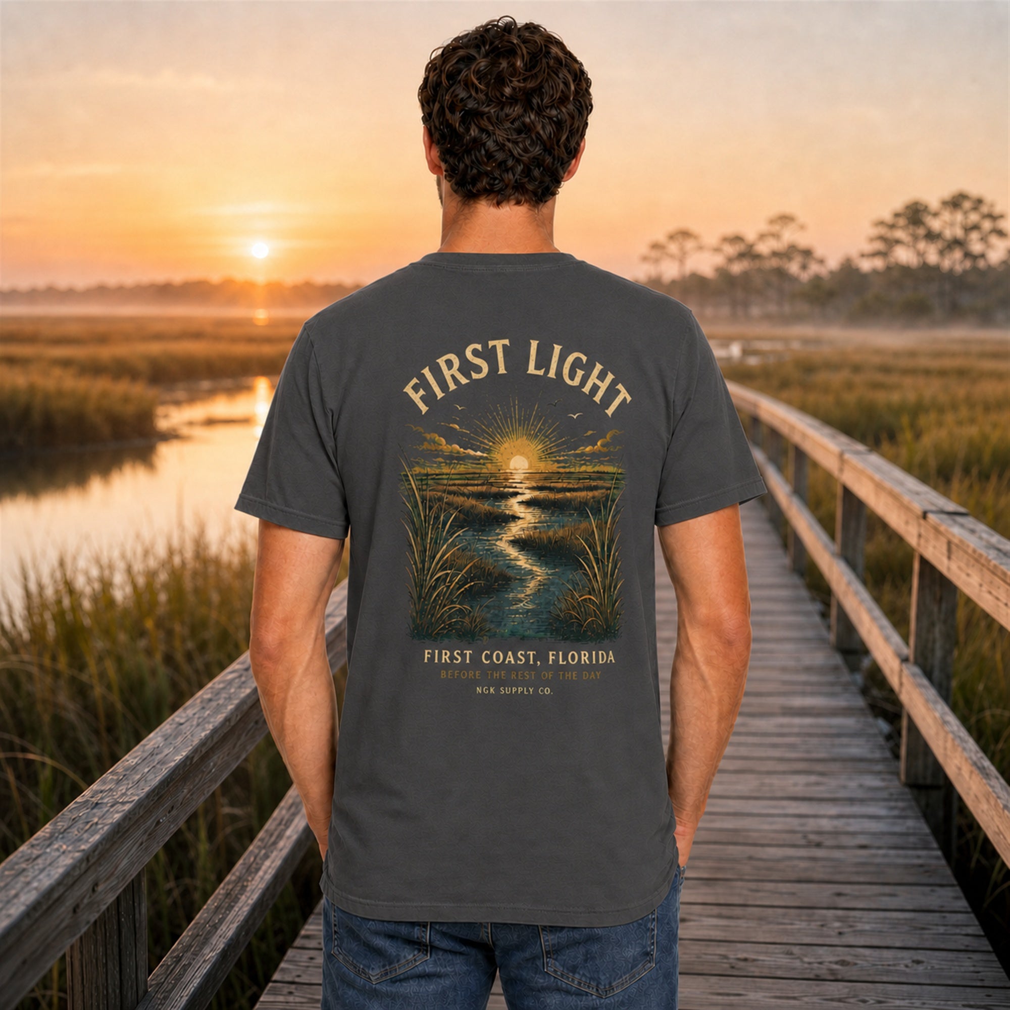 First Light Beach T-Shirt — First Coast Florida Sunrise Graphic Tee