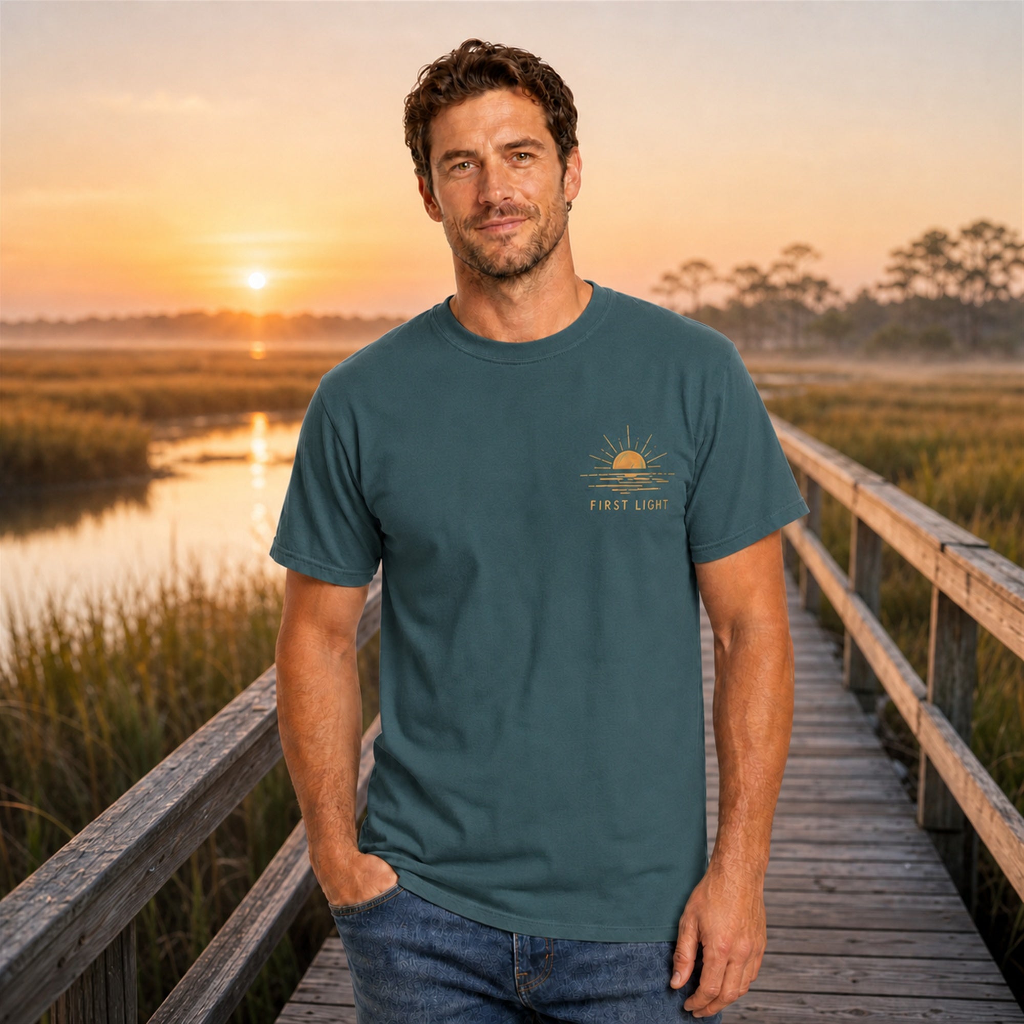 First Light Beach T-Shirt — First Coast Florida Sunrise Graphic Tee
