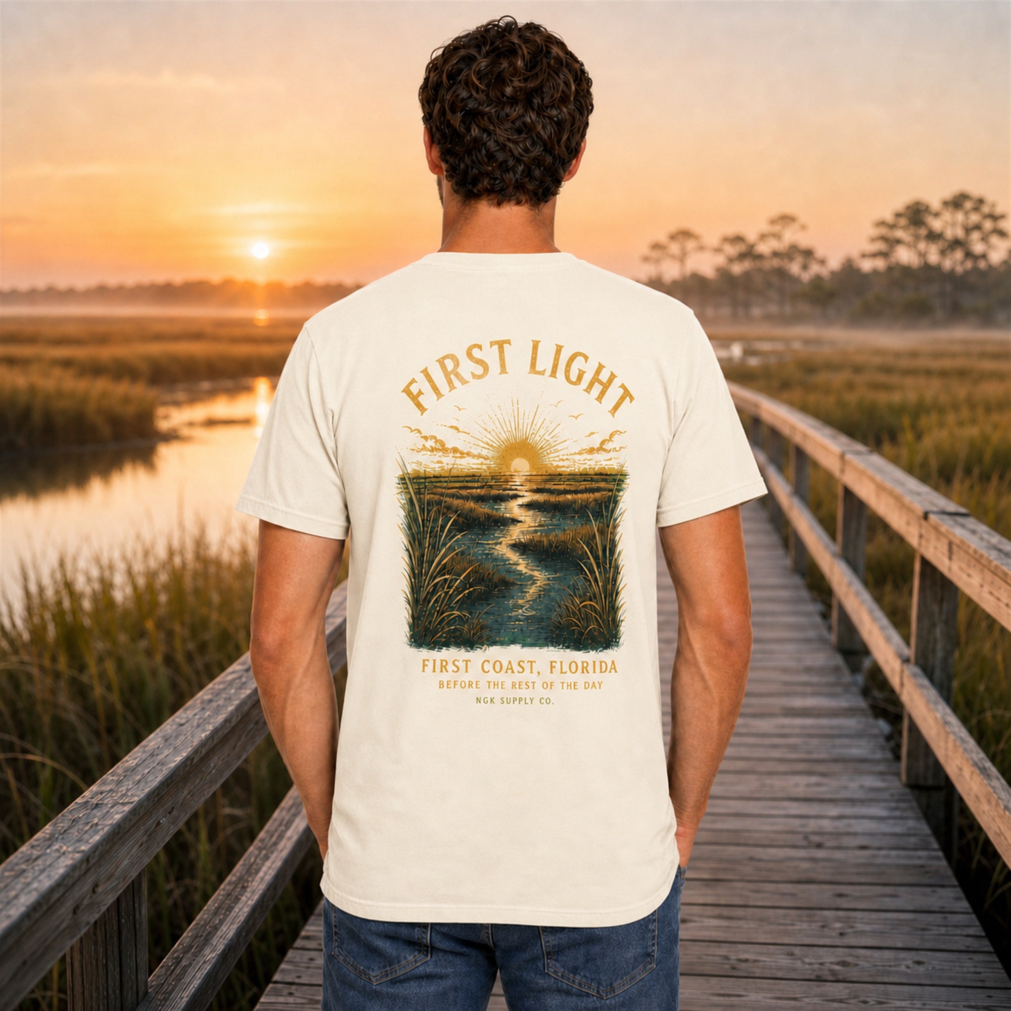 First Light Beach T-Shirt — First Coast Florida Sunrise Graphic Tee