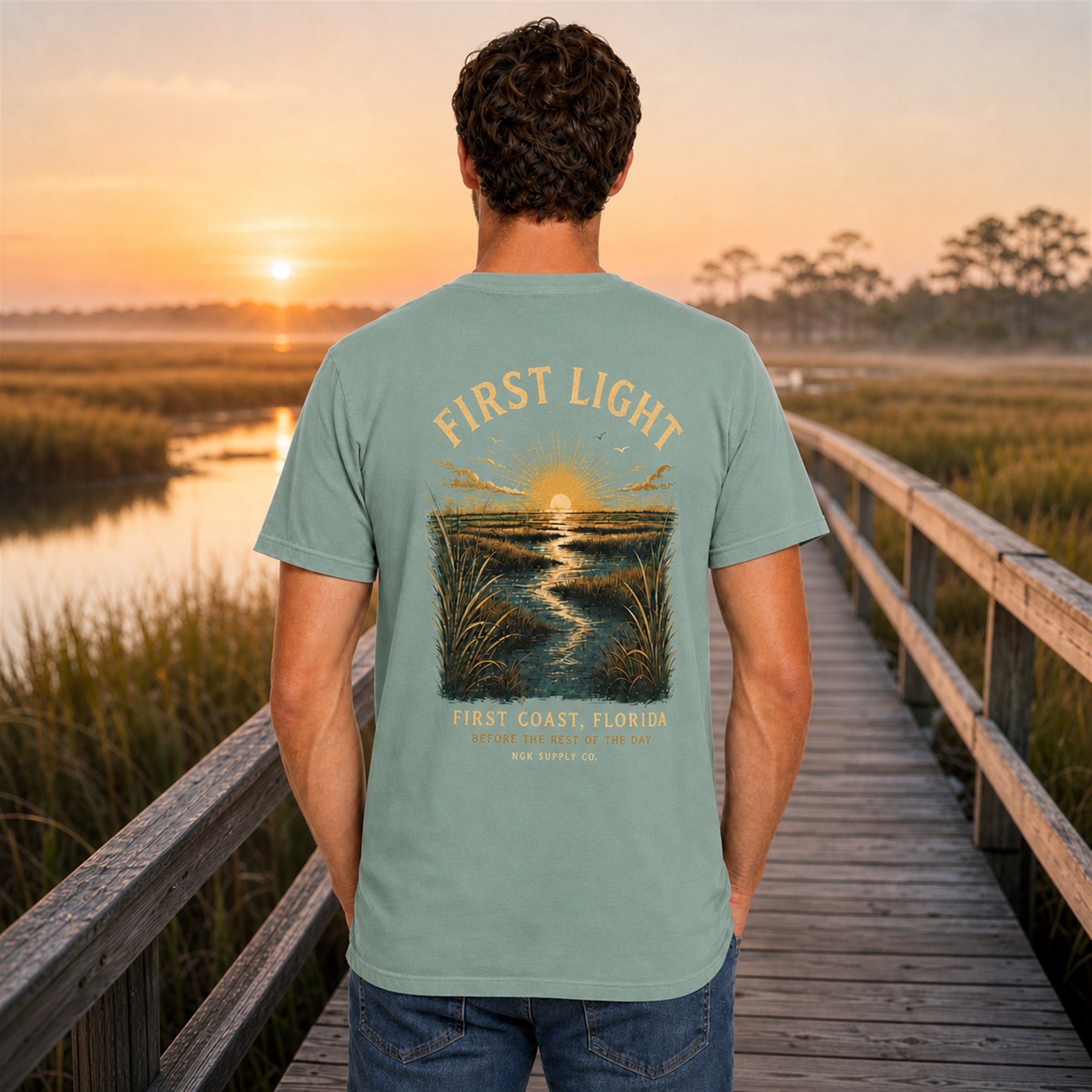 First Light Beach T-Shirt — First Coast Florida Sunrise Graphic Tee