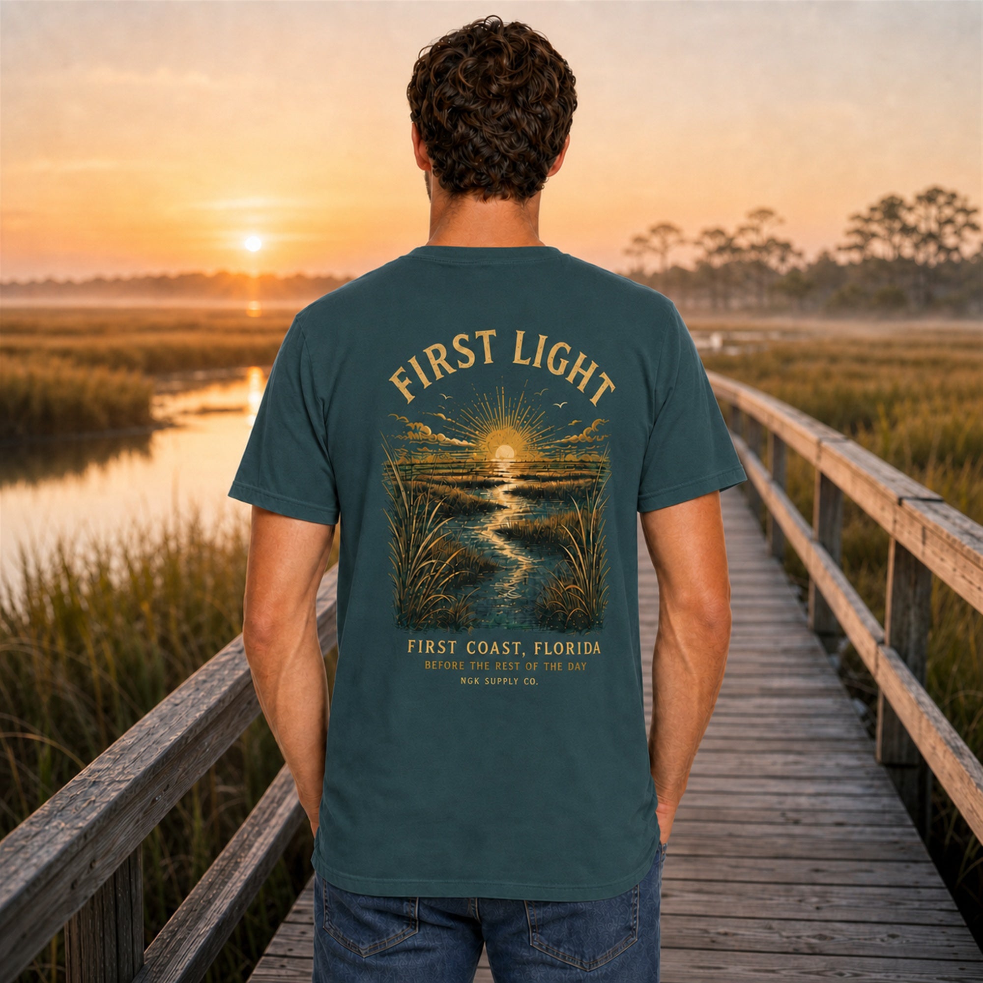 First Light Beach T-Shirt — First Coast Florida Sunrise Graphic Tee