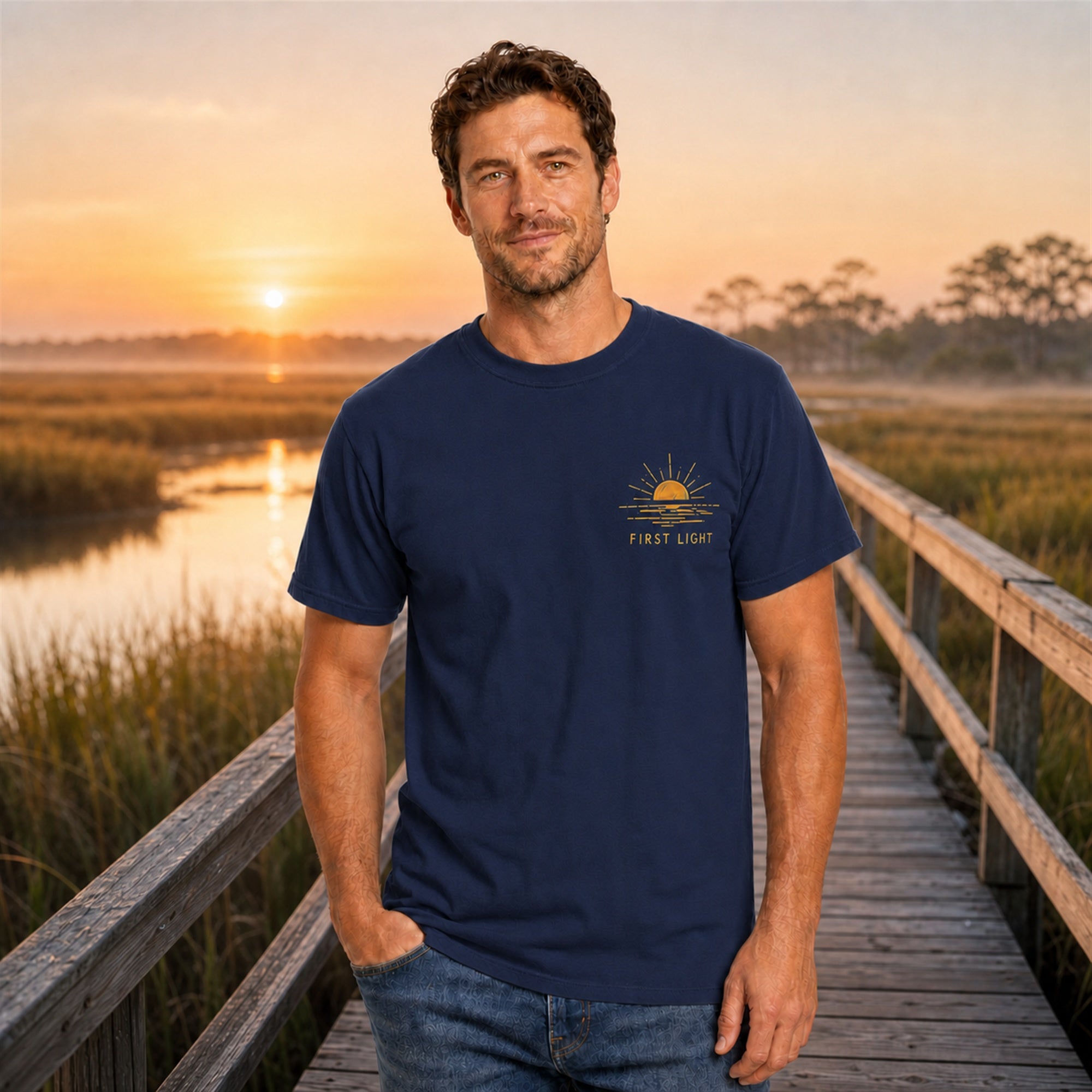 First Light Beach T-Shirt — First Coast Florida Sunrise Graphic Tee