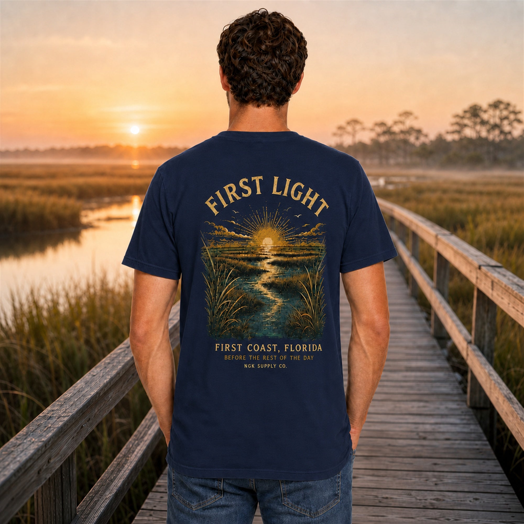 First Light Beach T-Shirt — First Coast Florida Sunrise Graphic Tee