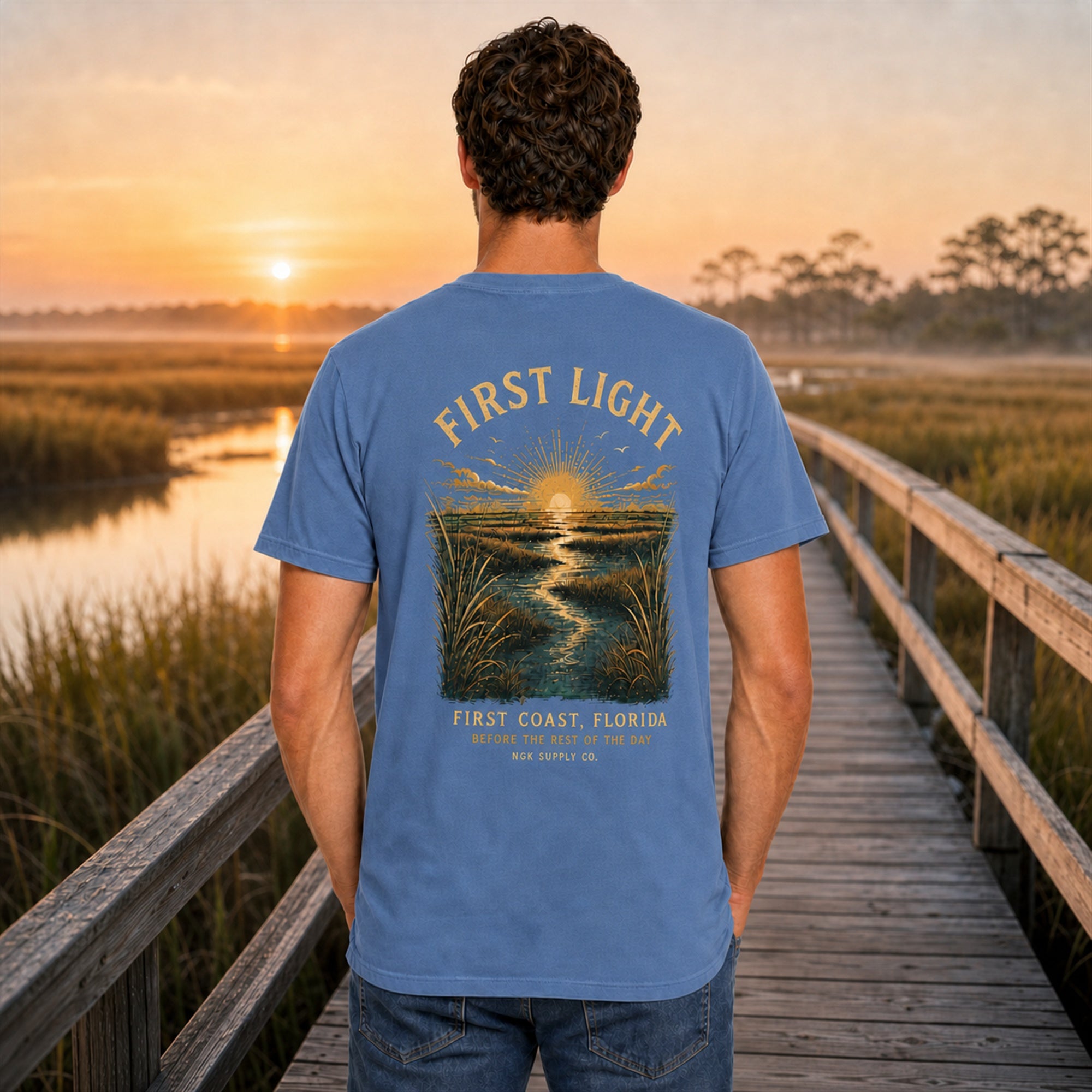 First Light Beach T-Shirt — First Coast Florida Sunrise Graphic Tee